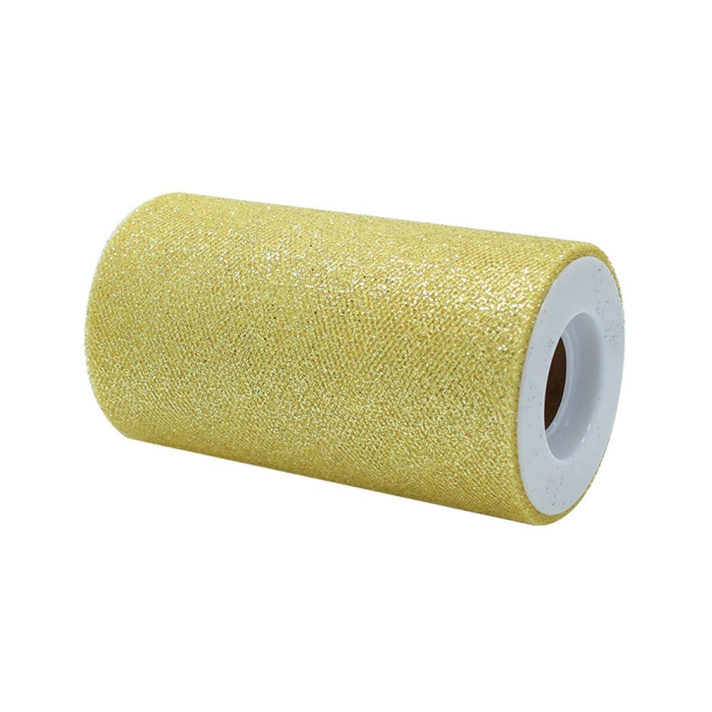 Rotolo tulle Oro glitterato 12,5 cm x 25 mt