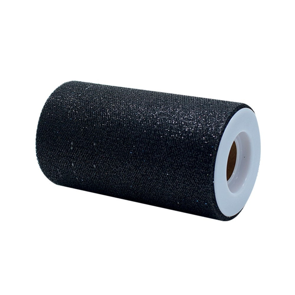 Rotolo tulle Nero Glitter 12,5cm 25mt