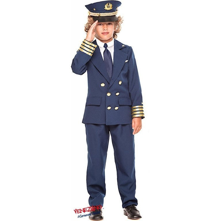 Costume vestito di carnevale Pilota di linea bambino da 3 a 6 anni
