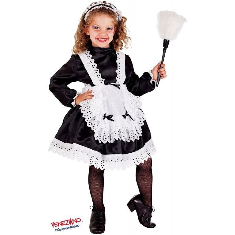 Costume vestito di carnevale Cameriera bambina da 7 a 10 anni