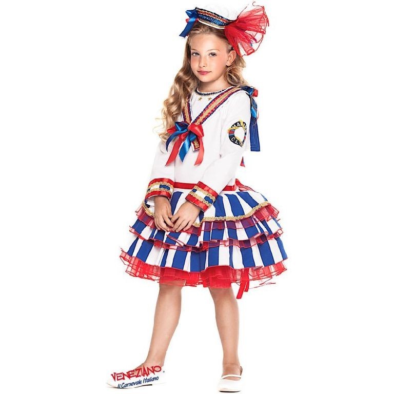 Costume vestito di carnevale Lady Marinaretta baby bambina da 4 a 6 anni