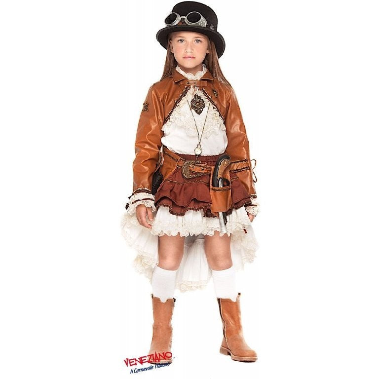 Costume vestito di carnevale Viaggiatrice nel tempo baby da 3 a 6 anni