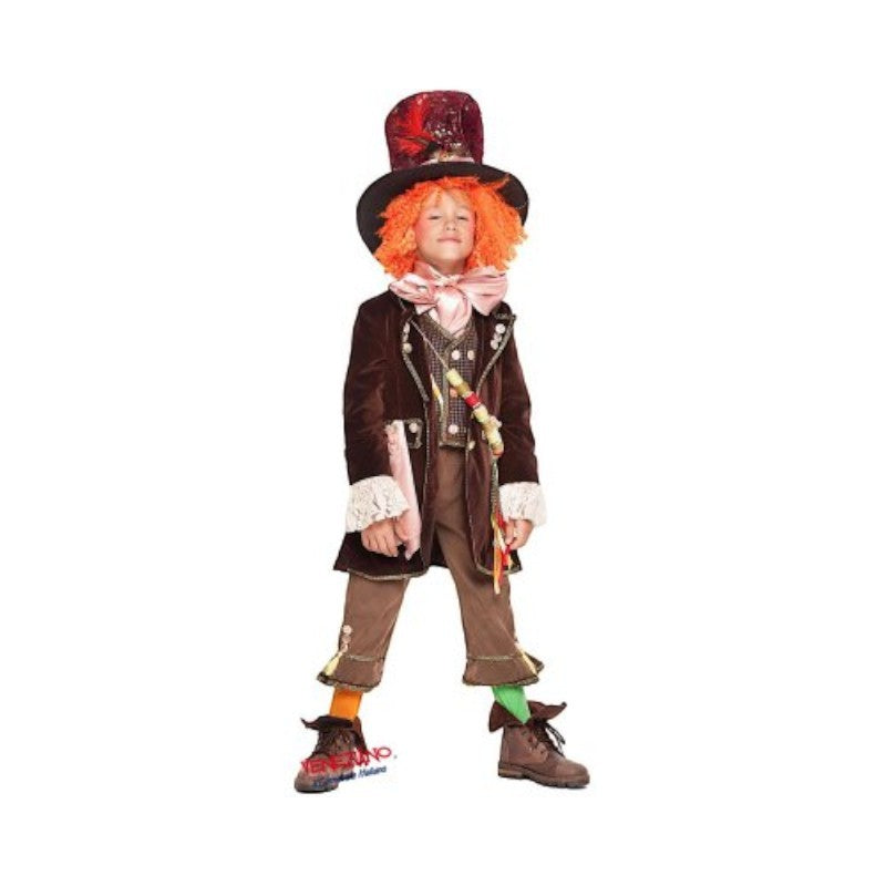 Costume vestito di carnevale Cappelaio Matto Pazzo bambino da 3 a 6 anni