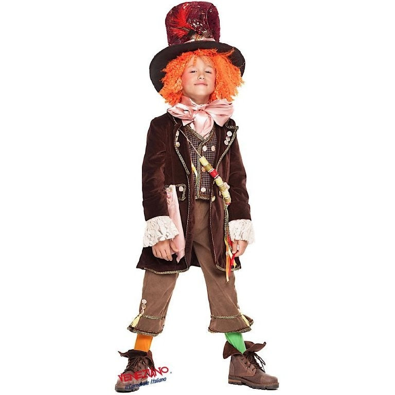 Costume vestito di carnevale Cappellaio Matto bambino da 7S a 10XL anni