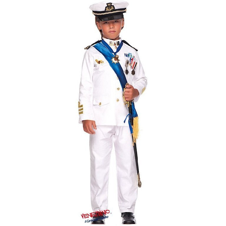 Costume vestito di carnevale Ufficiale di Marina bambino da 3 a 6 anni