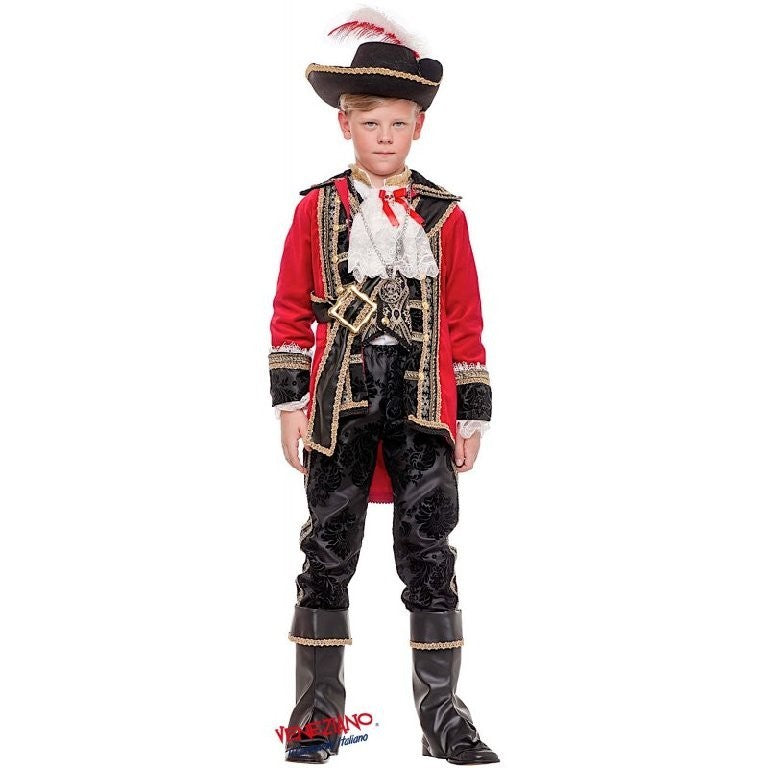Costume vestito di carnevale capitano dei pirati bambino da 7 a 10 anni