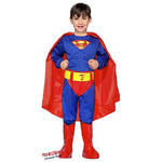 Costume vestito di carnevale Superman eroe bambino da 7 a 10 Anni