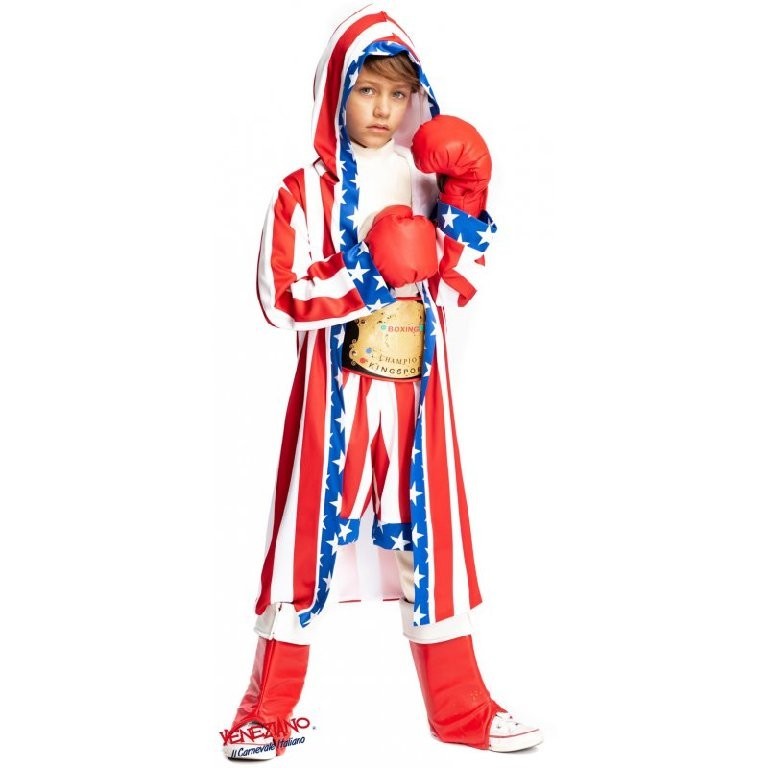 Costume vestito di carnevale Pugile Baby bambino da 4 a 6 anni