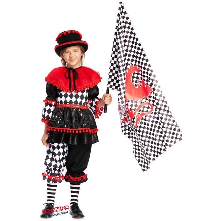 Costume vestito di carnevale Sbandieratore bambina da 4 a 6 Anni