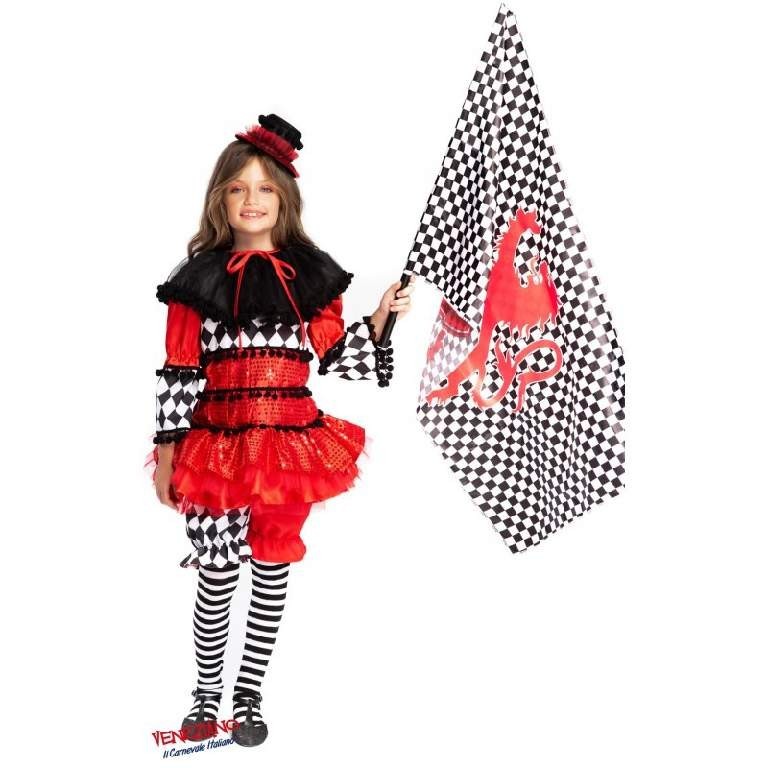 Costume vestito di carnevale Sbandieratrice baby bambina da 4 a 6 anni