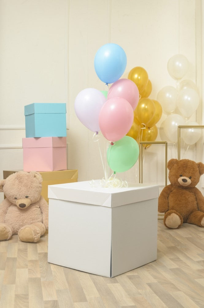 Scatola regalo a sorpresa Box Surprise per palloncini 50x50x50 cm Bianco
