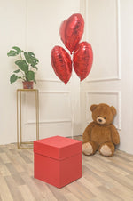 Scatola regalo a sorpresa Mini Box Surprise per palloncini 30x30x30 cm Rossa