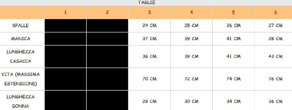 Costume vestito di carnevale Cameriera bambina da 7 a 10 anni