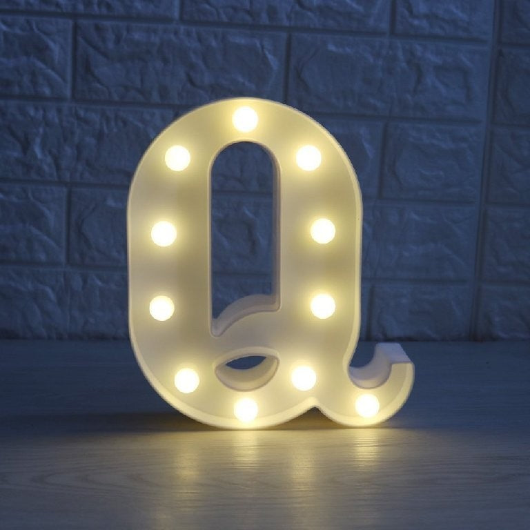 Lettera Q luminosa con luci led 16 cm