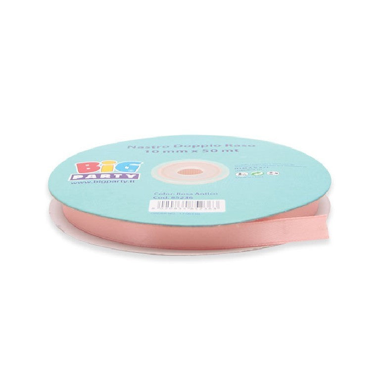 Nastro doppio raso Rosa Antico 10 mm 50 mt