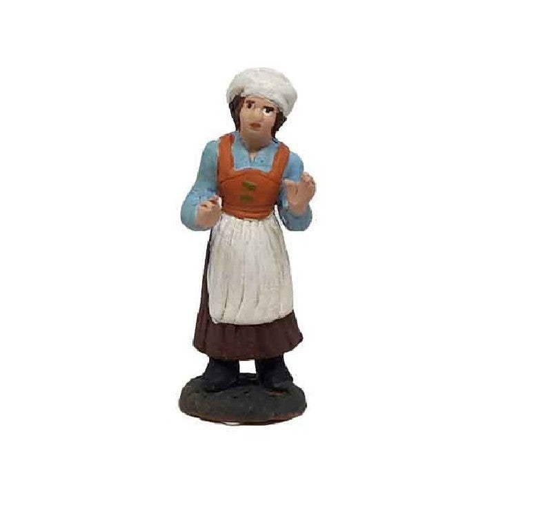 Pastore statuina Cuoca cm 7 di terracotta per presepe
