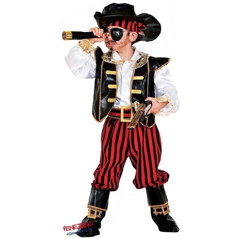 Costume vestito di carnevale Pirata dei Caraibi bambino 7-10 anni