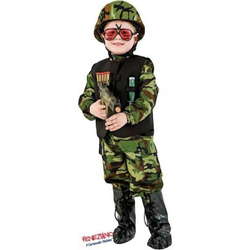 Costume di carnevale militare Commando bambino 3-6 anni
