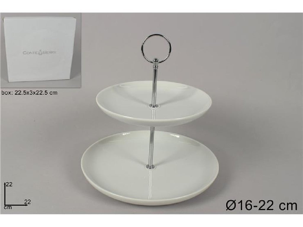 Alzatina alzata 2 ripiani diamentro 22-16 cm H22