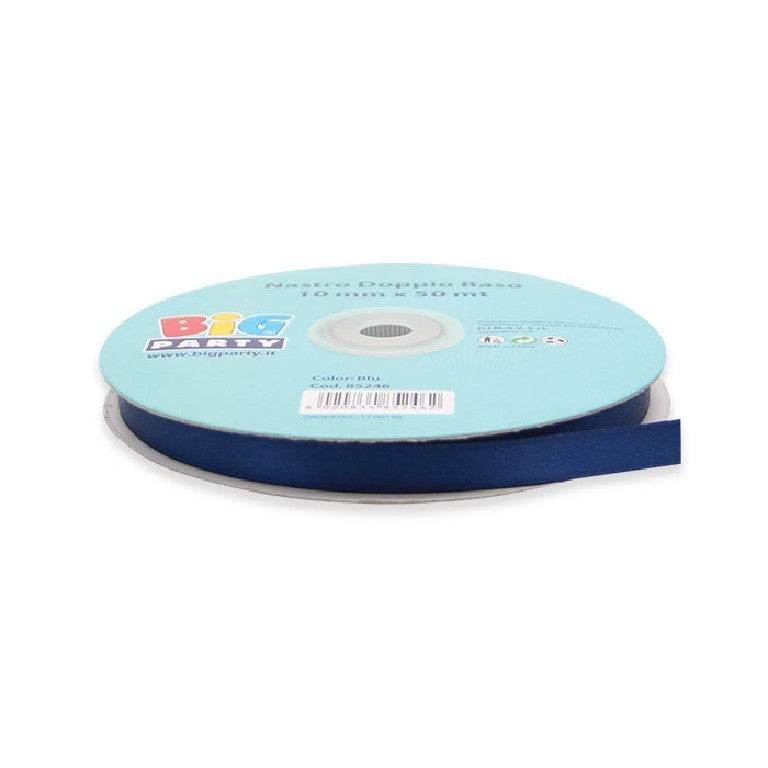 Nastro doppio raso Blu 10 mm 50 mt
