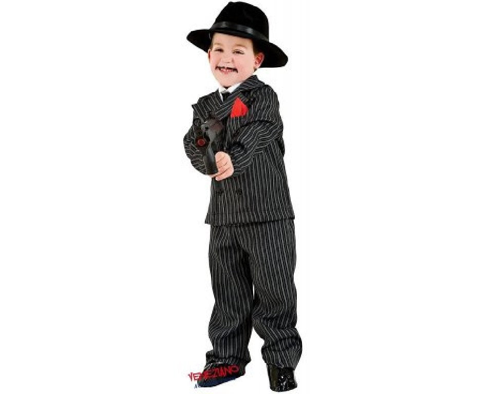 Costume vestito di carnevale Gangster bambino da 4 a 6 anni