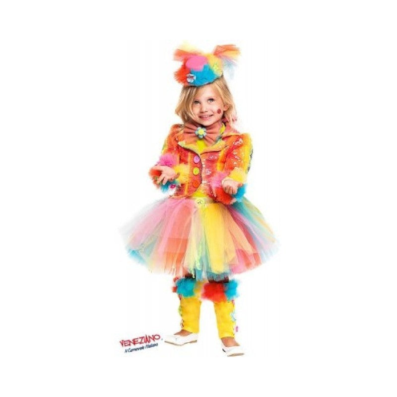 Costume vestito di carnevale Pagliaccetta Prestige bambina da 1 a 3 anni