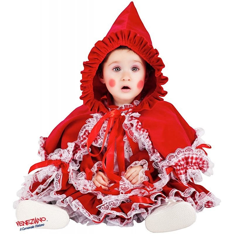 Costume vestito di carnevale Piccola Cappuccetto Rosso bambina da 0 a 3 anni