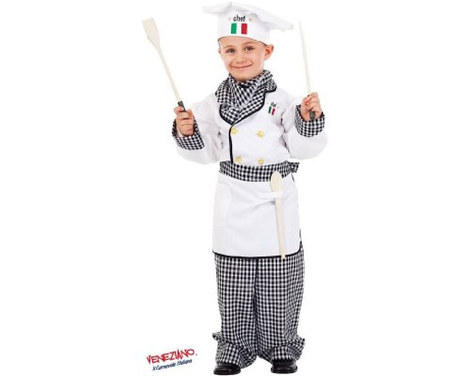 Costume vestito di carnevale Cuoco bambino 3-6 anni
