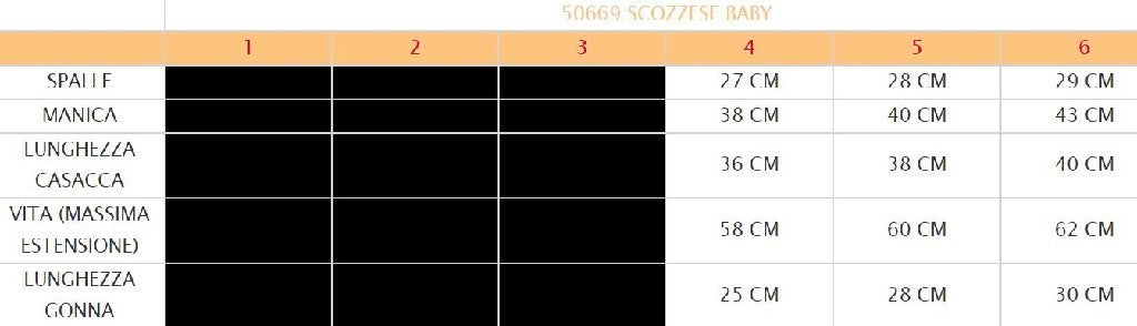 Costume vestito di carnevale Scozzese bambina da 4 a 6 anni