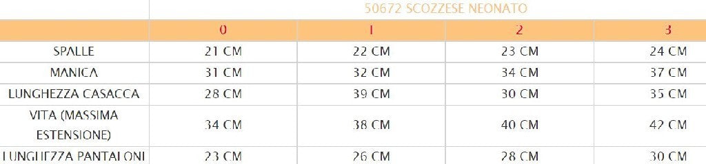 Costume vestito di carnevale Scozzese bambino da 0 a 3 anni