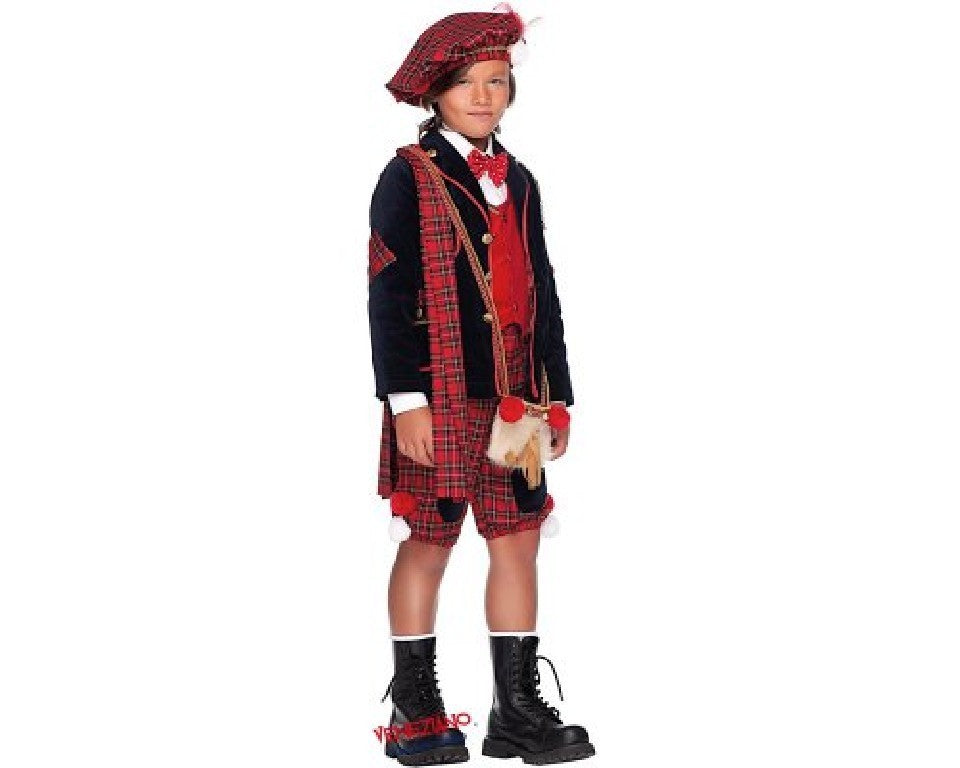 Costume vestito di carnevale Scozzese bambino 5-6 anni