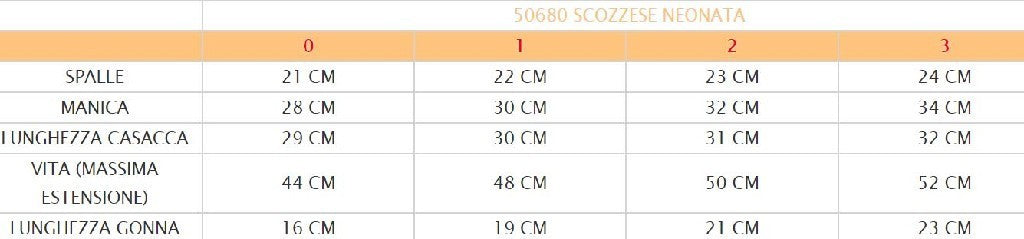Costume vestito di carnevale Scozzese neonata bambino da 0 a 3 anni