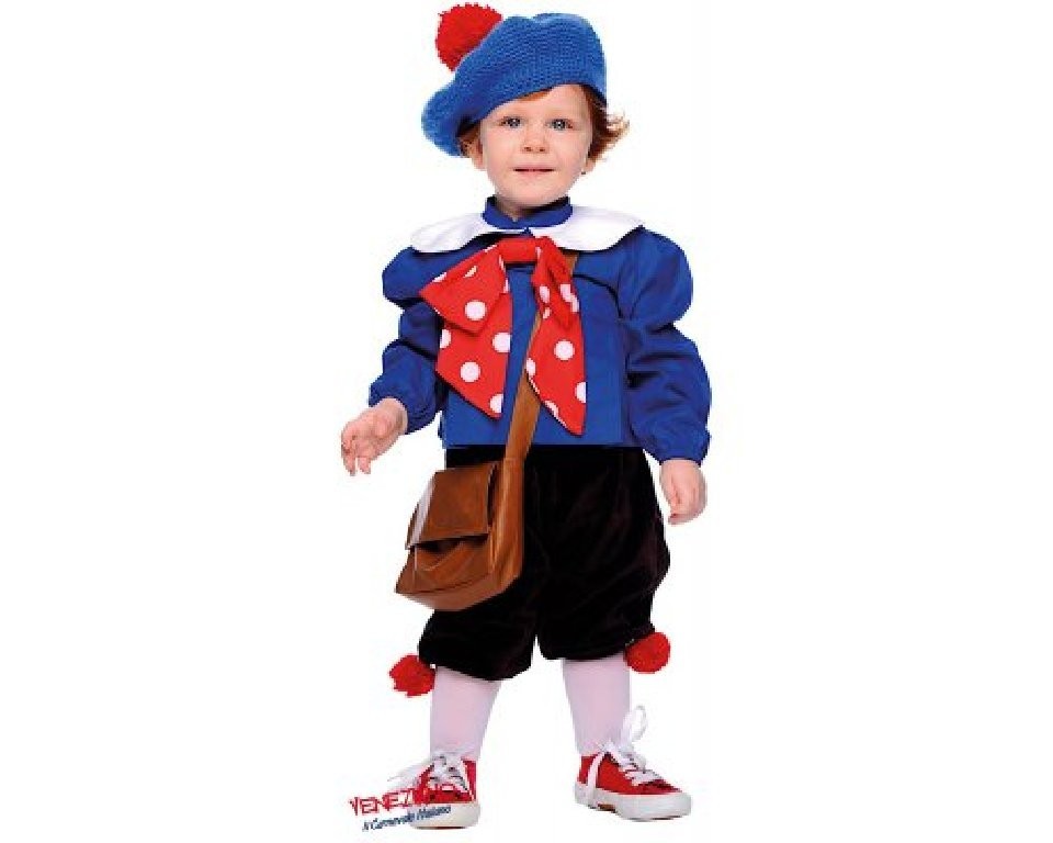 Costume vestito di carnevale Pierino neonato da 0 a 3 anni