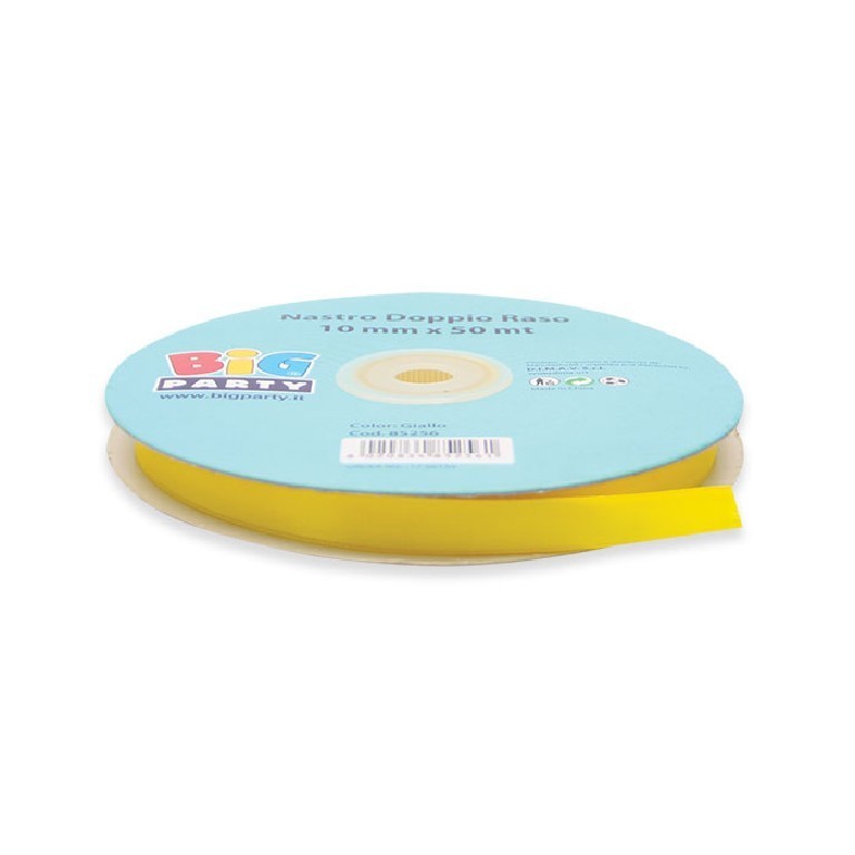 Nastro doppio raso Giallo 10 mm 50 mt
