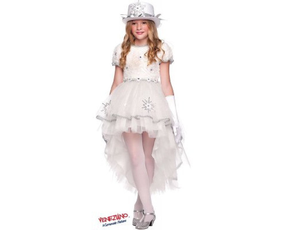 Costume vestito di carnevale Regina dei Ghiacci bambina da 2 a 6 anni
