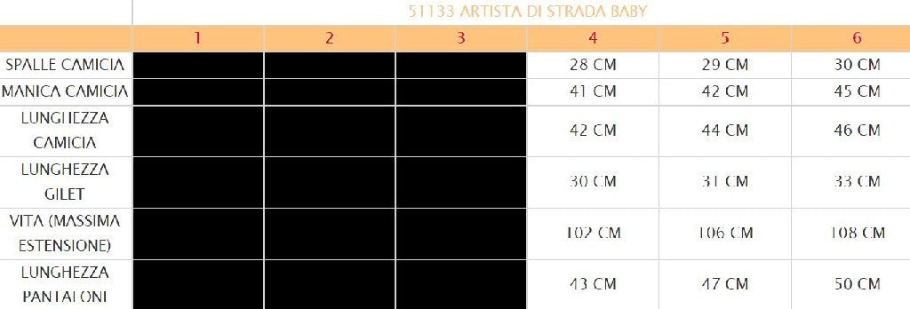 Costume vestito di carnevale Artista di strada bambino da 4 a 6 anni