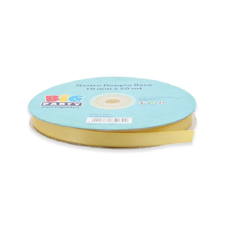 Nastro doppio raso Oro 10 mm 50 mt
