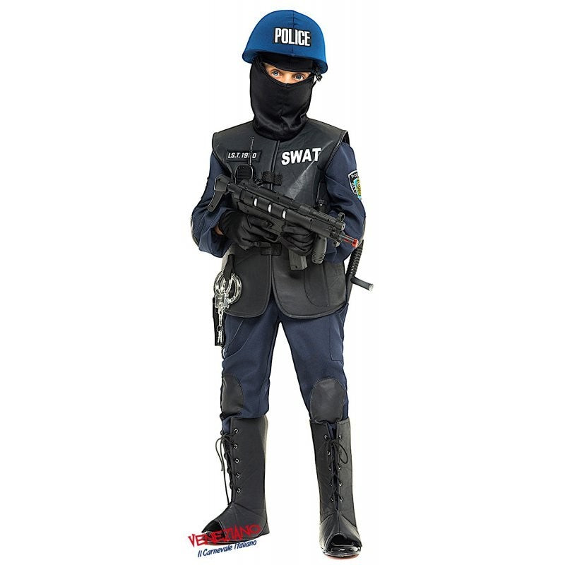 Costume vestito di carnevale militare SWAT bambino da 7S a 10XL anni