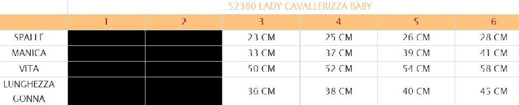 Costume vestito di carnevale Lady Cavallerizza bambina da 3 a 6 anni