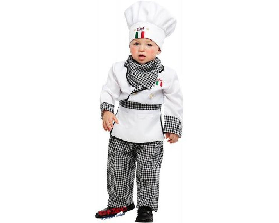 Costume vestito di carnevale Piccolo Cuoco bambino da 0 a 3 anni