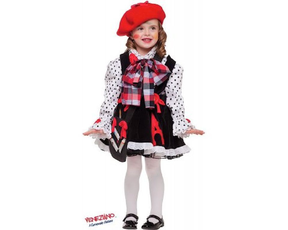 Costume vestito di carnevale Pittrice prestige bambina da 3 a 6 anni