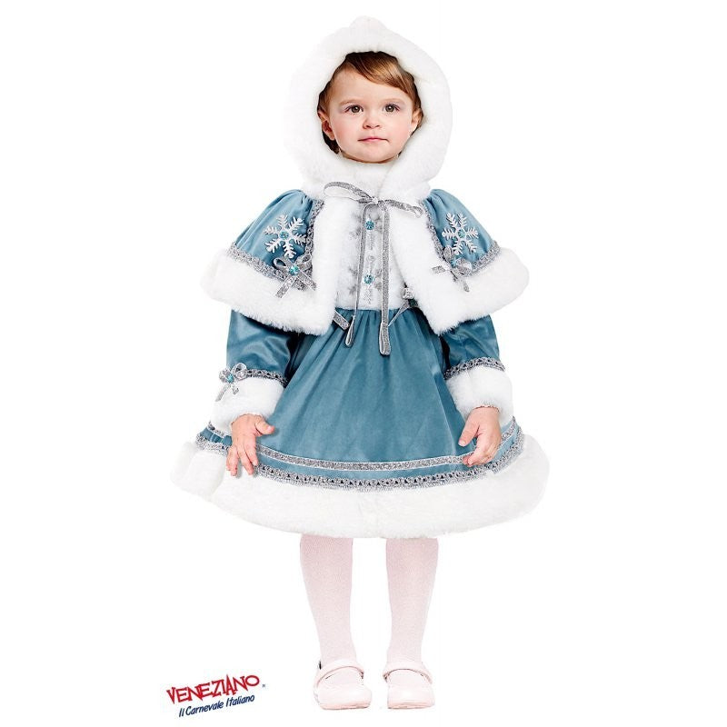 Costume vestito di carnevale Reginetta delle nevi bambina da 0 a 3 anni