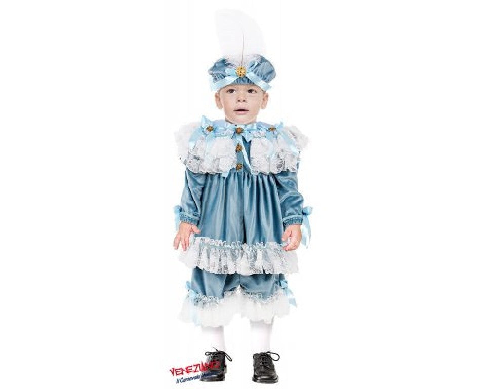 Costume vestito di carnevale Principino Azzurro Deluxe bambino da 0 a 3 anni