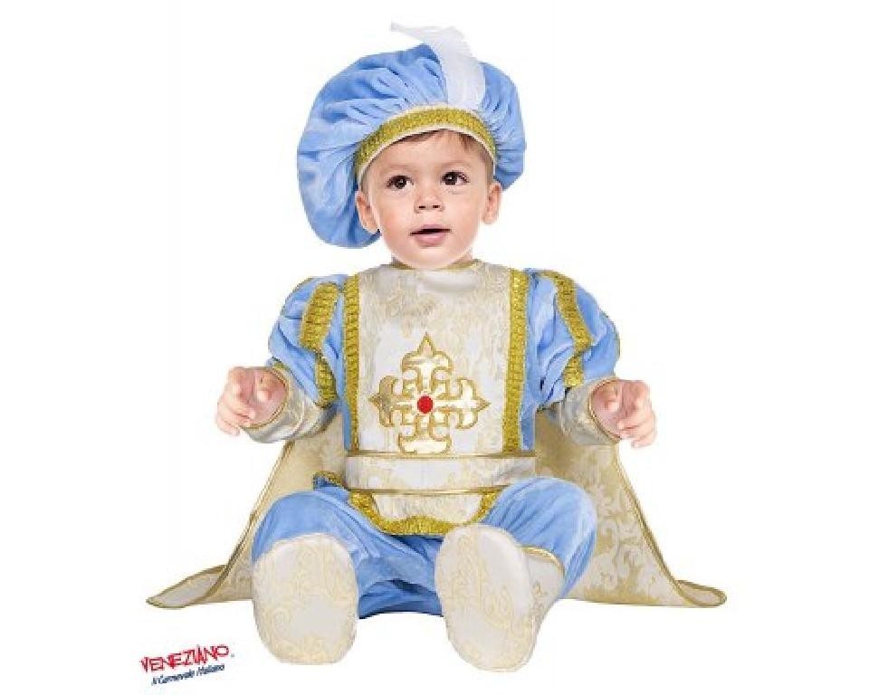 Costume vestito di carnevale Pincipino azzurro bambino da 3 a 12 mesi