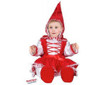 Costume vestito di carnevale dolce Cappuccetto Rosso bambina da 3 a 12 mesi