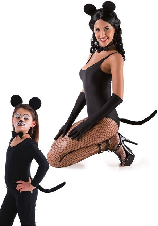Set cerchietto coda e papillon costume topolina