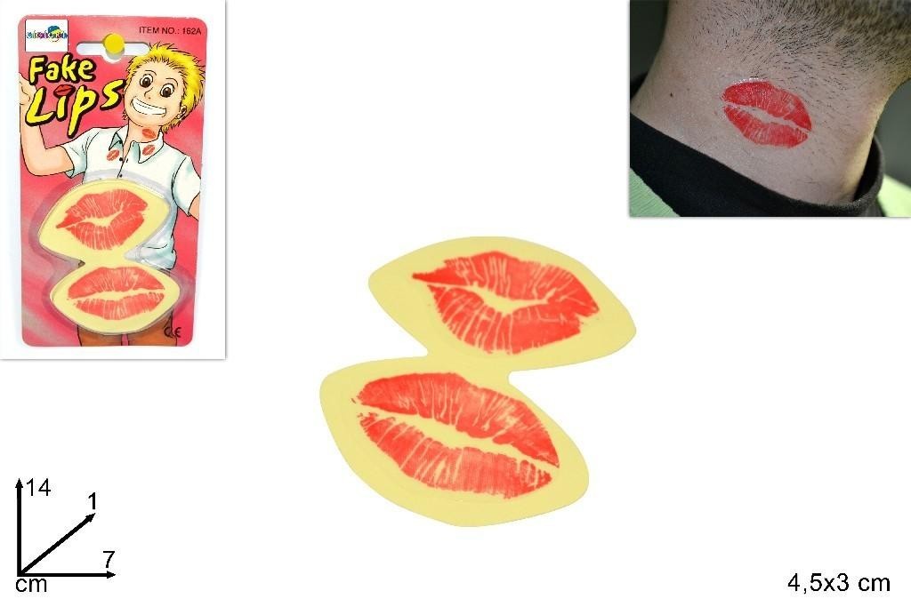 Scherzo macchia di rossetto per carnevale
