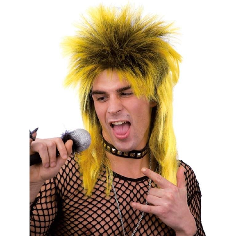 Parrucca Punk gialla per carnevale