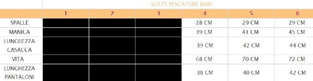 Costume vestito di carnevale Pescatore bambinio da 4 a 6 anni