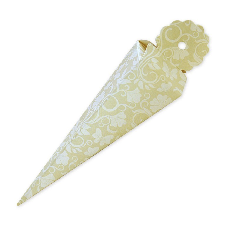 Scatoline porta confetti cono quadrato Celebrity Avorio 25 pz